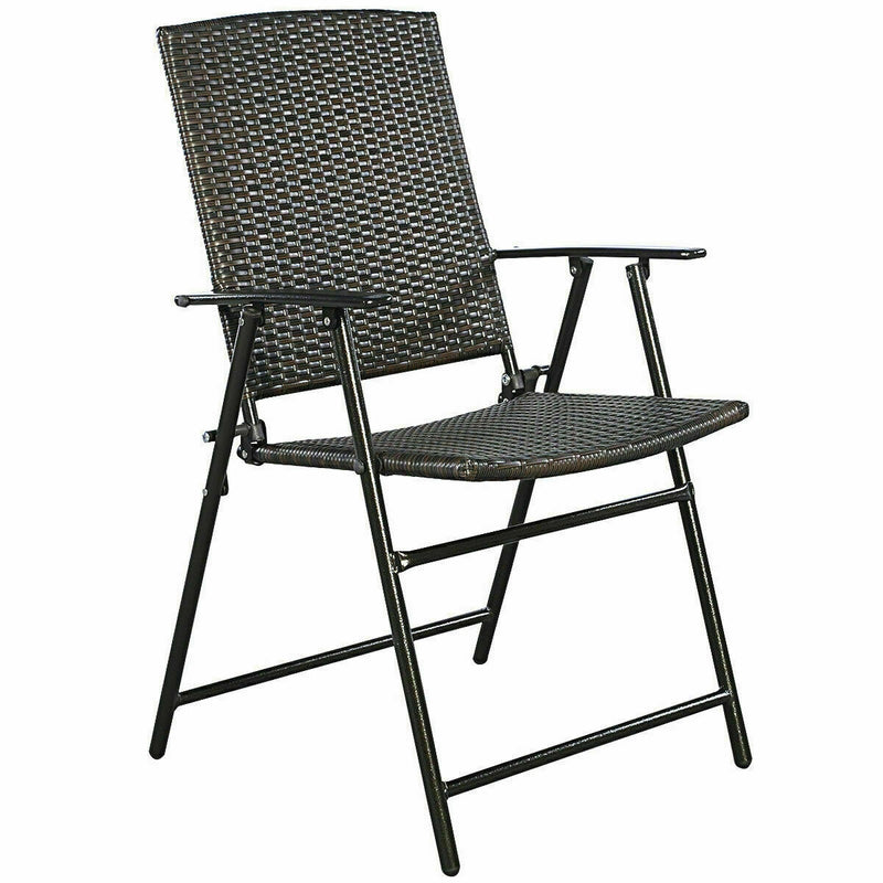 Set of 4 Rattan Folding Chairs