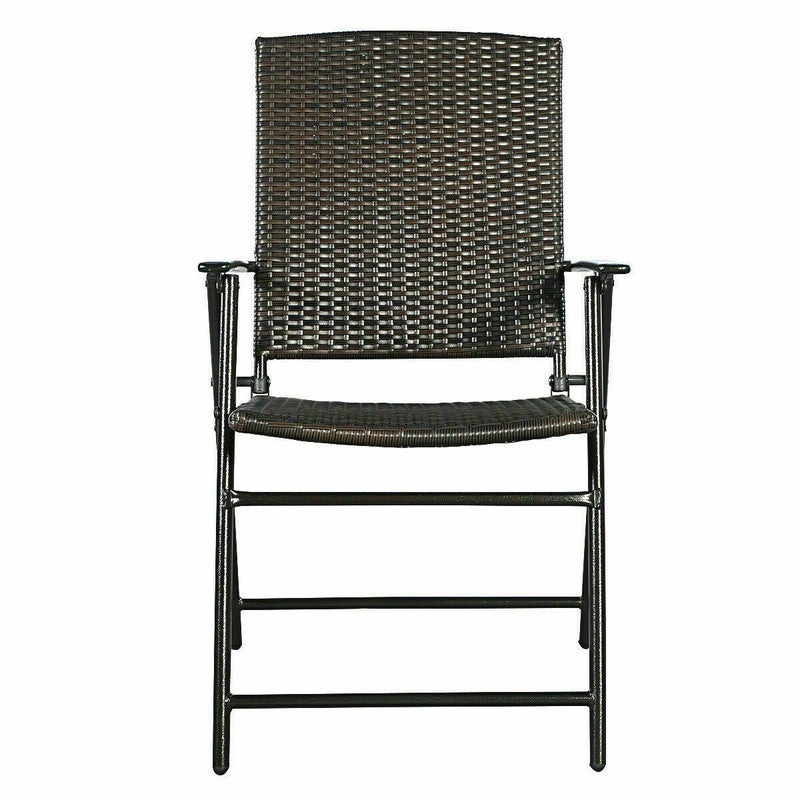 Set of 4 Rattan Folding Chairs