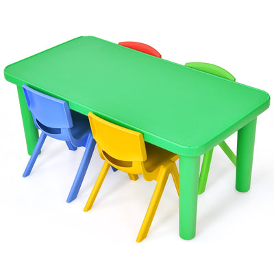 Kids Colorful Plastic Table and 4 Chairs Set