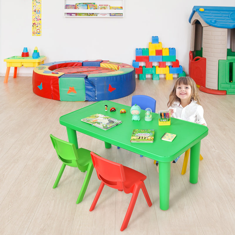 Kids Colorful Plastic Table and 4 Chairs Set