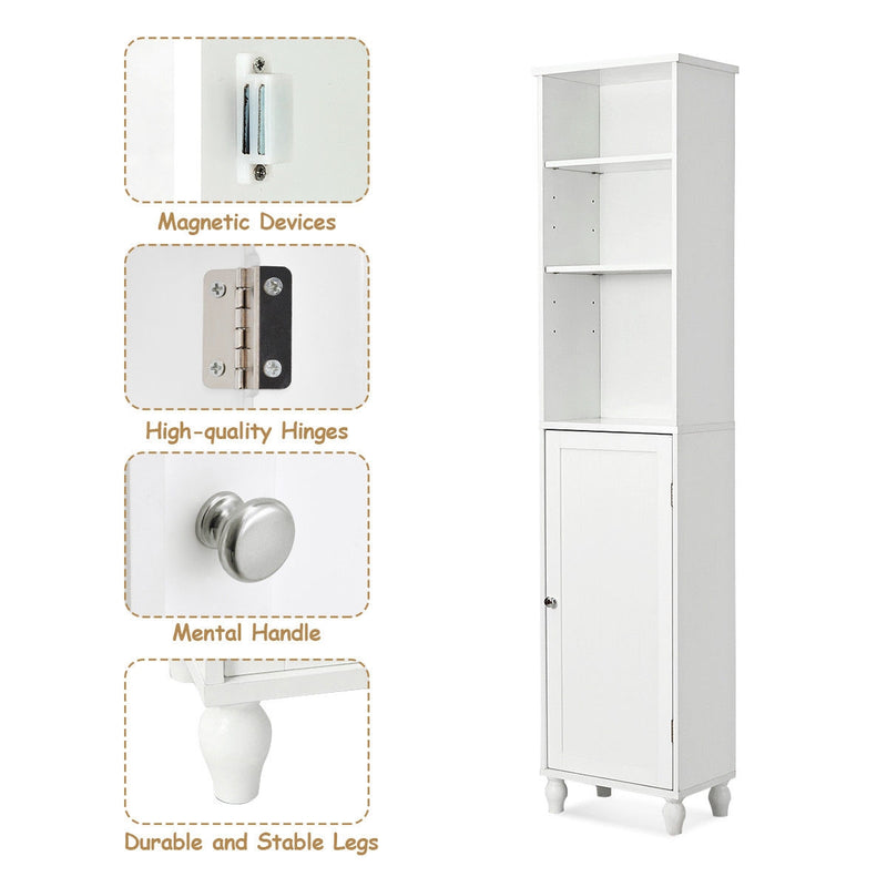 Tower Storage Shelving Display Cabinet for Bathroom