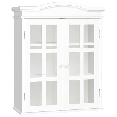 Wall-Mount Bathroom Double Doors Shelved Storage Cabinet