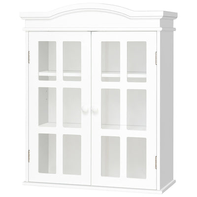 Wall-Mount Bathroom Double Doors Shelved Storage Cabinet