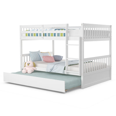 Full over Full Bunk Bed Platform Wood Bunk Bed