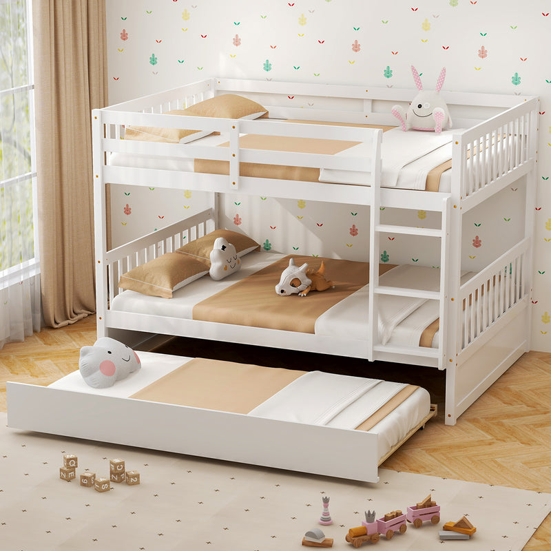 Full over Full Bunk Bed Platform Wood Bunk Bed