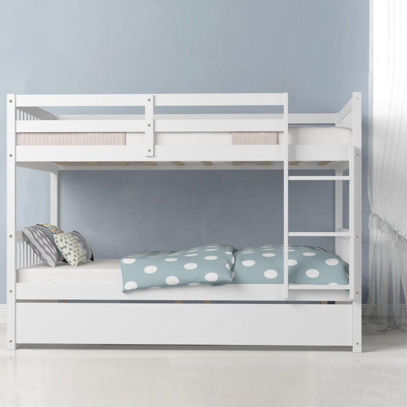 Full over Full Bunk Bed Platform Wood Bunk Bed