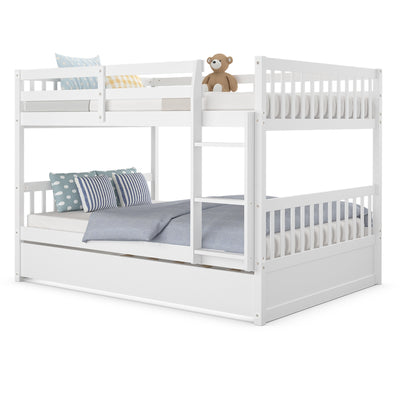 Full over Full Bunk Bed Platform Wood Bunk Bed