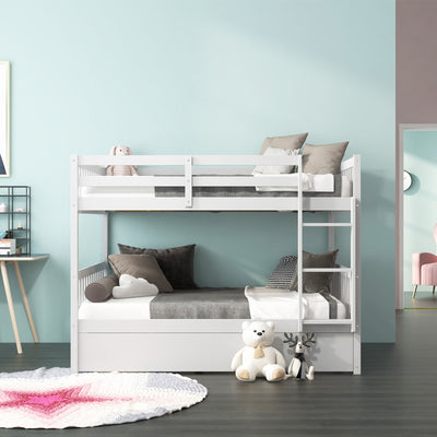 Full over Full Bunk Bed Platform Wood Bunk Bed