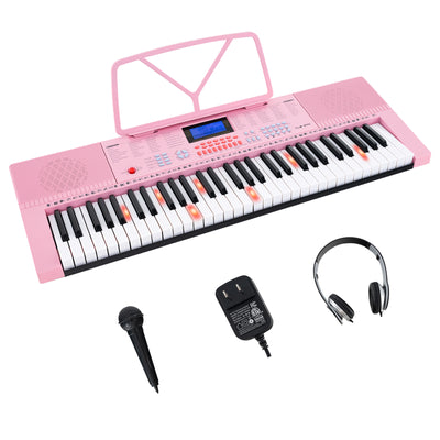 61-Key Electric Piano Keyboard for Beginner-Pink