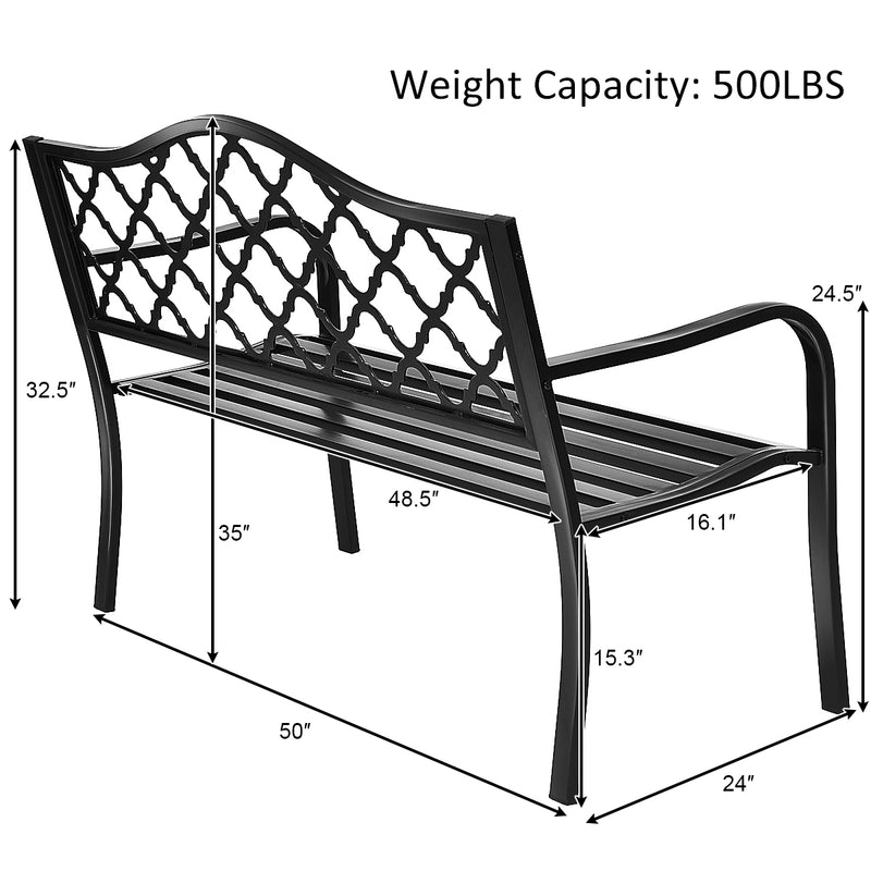 50 inch Patio Bench Loveseats for Garden