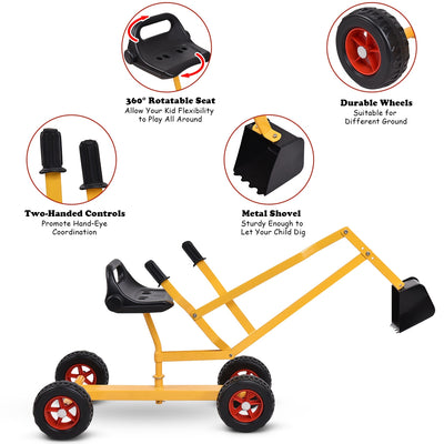 Heavy Duty Kid Ride-on 4-Wheel Excavator Sand Digger