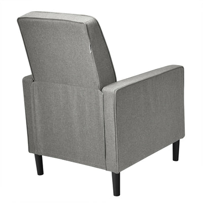 Mid-Century Push Back Recliner Chair-Gray