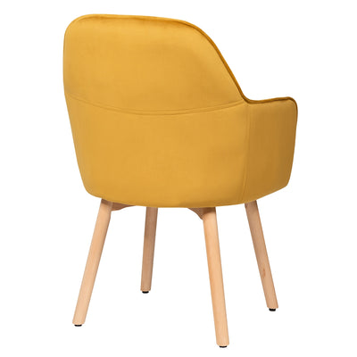 Set of 2 Mid-Back Accent Leisure Armchairs-Yellow