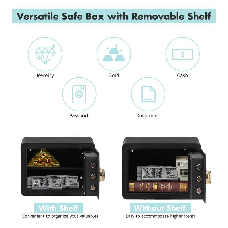 0.5 Cubic Feet Security Safe Lock Box with Keypad