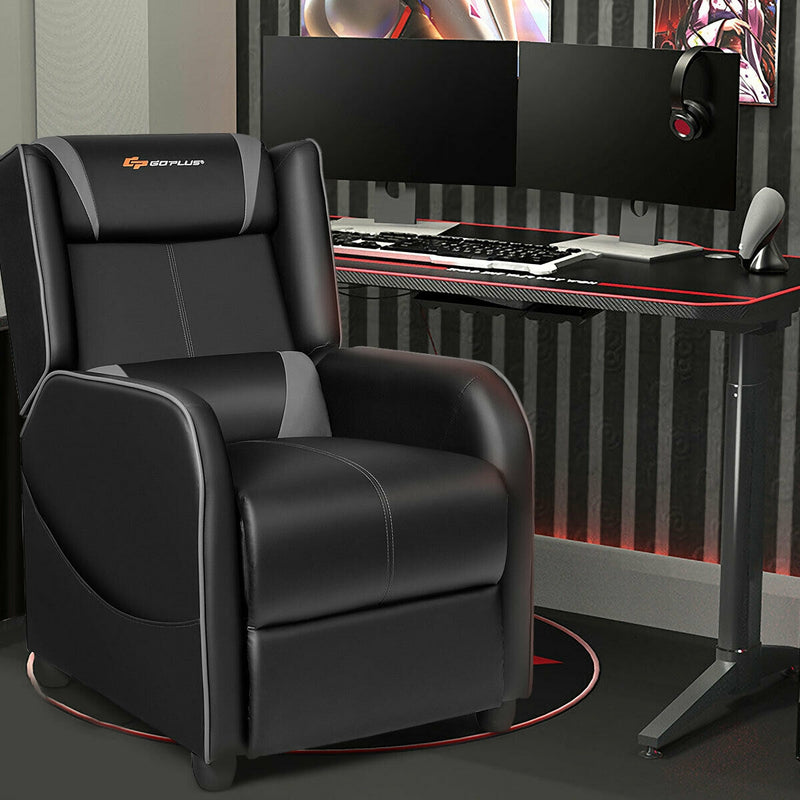 Home Massage Gaming Recliner Chair-Gray