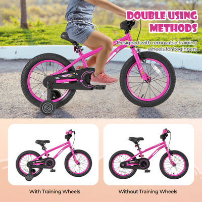 16-Inch Kids Bike for 4-7 Years Old Adjustable with Removable Training Wheels-16 inches