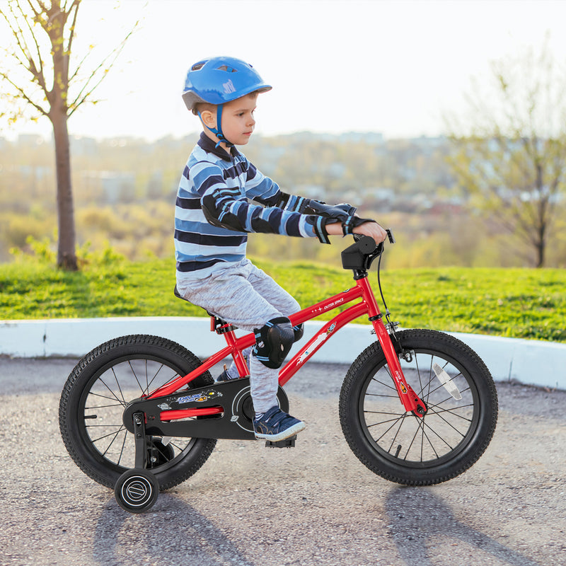 16-Inch Kids Bike Ages 4-7 with Handbrake and Coaster Brake and Bell Ring-16 inches