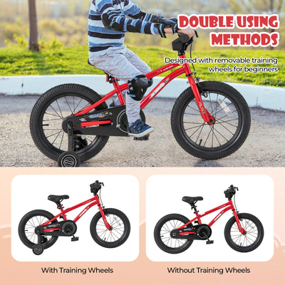 16-Inch Kids Bike Ages 4-7 with Handbrake and Coaster Brake and Bell Ring-16 inches