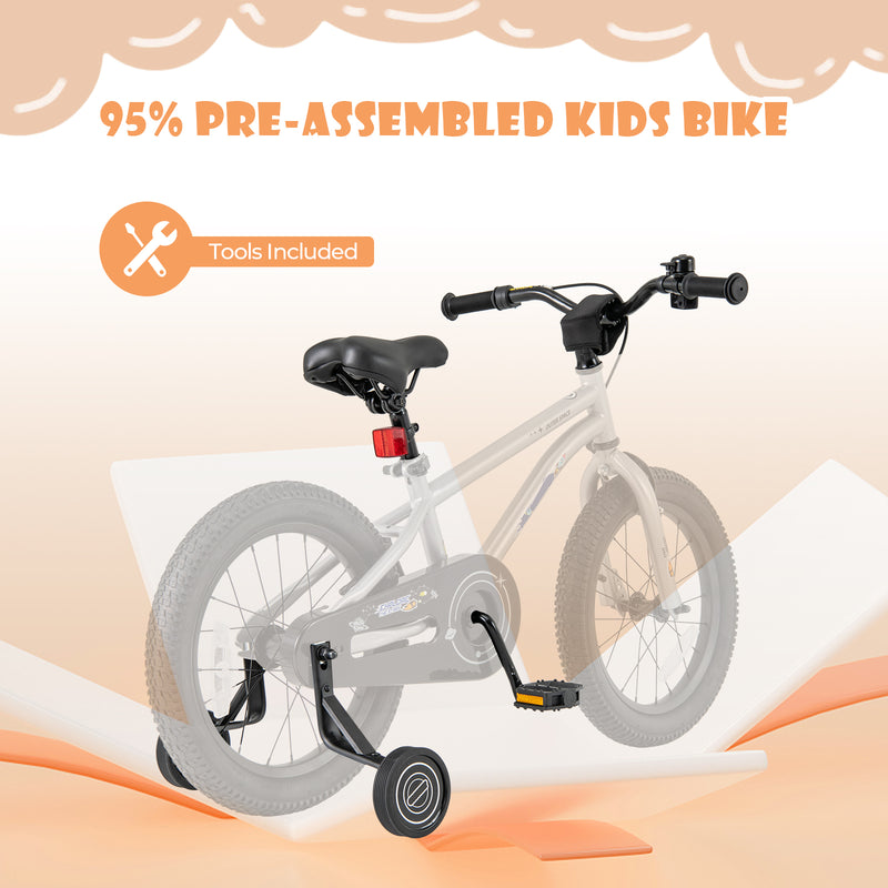 16-Inch Kids Bike Bicycle for Boys Girls 4-7 Adjustable with High Carbon Steel Frame-16 inches