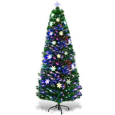 4 / 5 / 6 Feet LED Optic Artificial Christmas Tree with Snowflakes