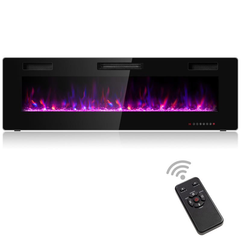 60 Inch Ultra Thin Electric Fireplace with 2 Heat Settings