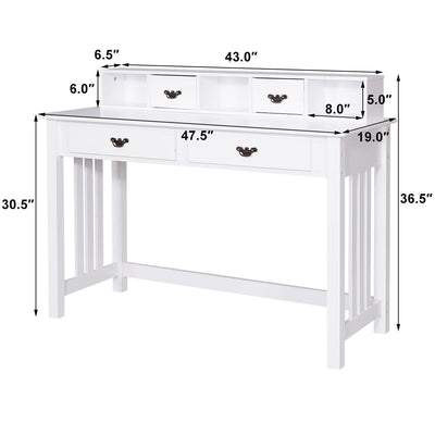 Home Office Writing Mission Computer Desk with 4-Drawer