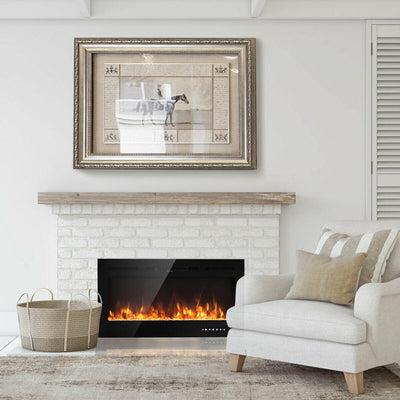 40-Inch Electric Fireplace Recessed with Thermostat