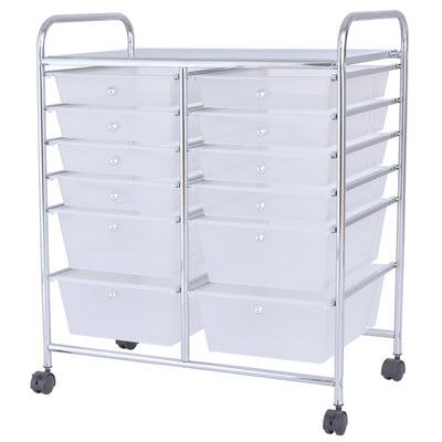 12 Storage Drawer Organizer Bins Rolling Cart