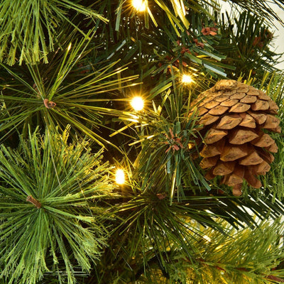 3'/4'/5' LED Christmas Entrance Tree w/ Red Berries Pine Cones-4'