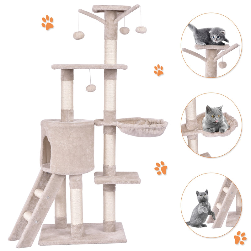 56 Inch Condo Scratching Posts Ladder Cat Play Tree