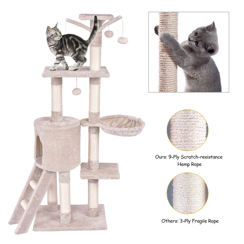 56 Inch Condo Scratching Posts Ladder Cat Play Tree