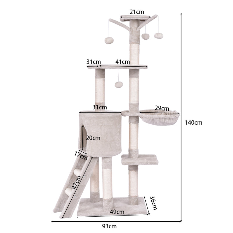 56 Inch Condo Scratching Posts Ladder Cat Play Tree