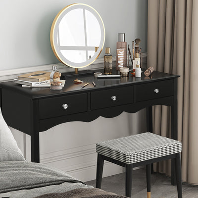 Hall table Side Table w/ 3 Drawers-Black