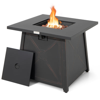 30 Inch Square Propane Gas Fire Table with Waterproof Cover