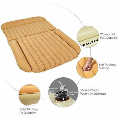 Inflatable SUV Air Backseat Mattress Travel Pad with Pump Camping and Pillow