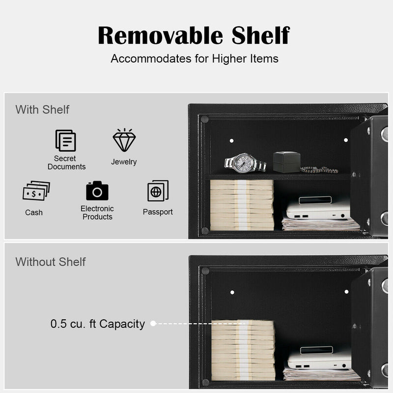 2-Layer Safe Deposit Box with Digital Keypad