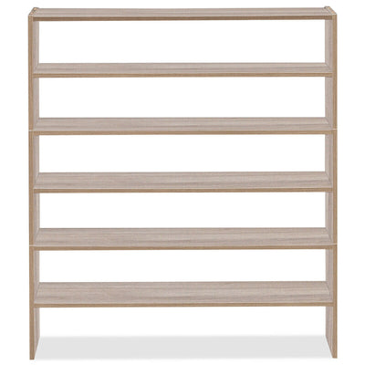 3 Pieces 31-Inch Stackable Multi-Shape Shoe Rack-Natural