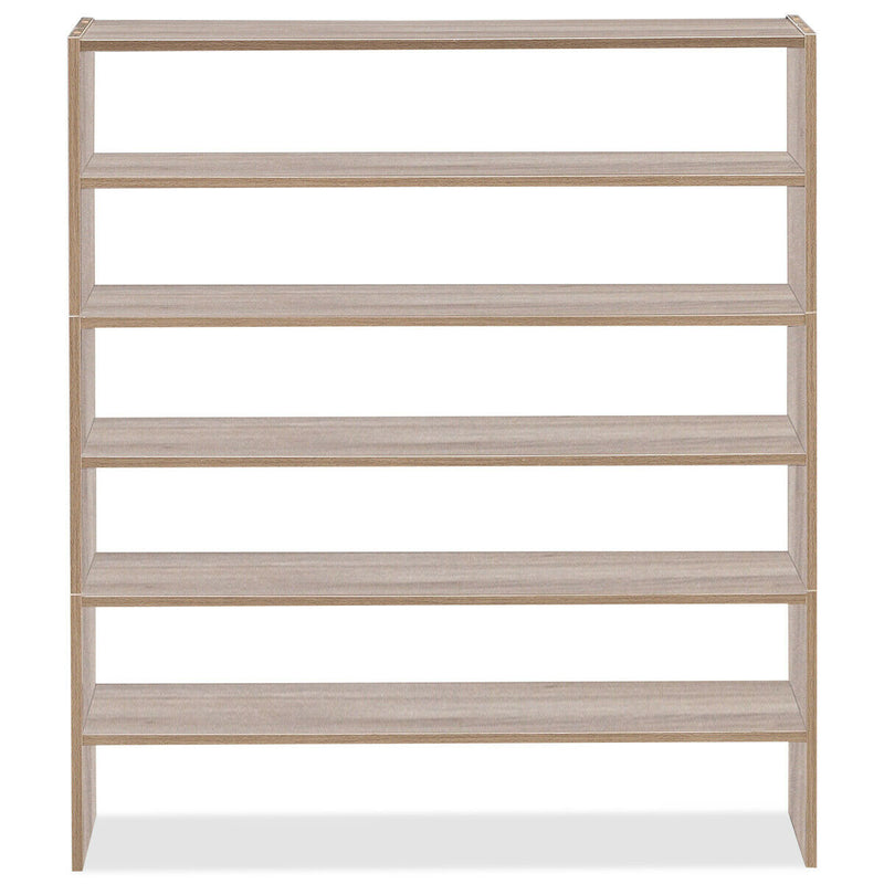 3 Pieces 31-Inch Stackable Multi-Shape Shoe Rack-Natural