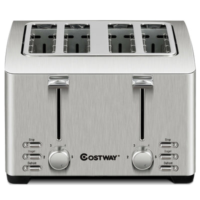 Extra-Wide Slot Stainless Steel 4 Slice Toaster