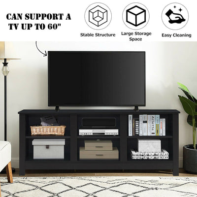 60 Inch  Entertainment TV Stand Cabinet-Black