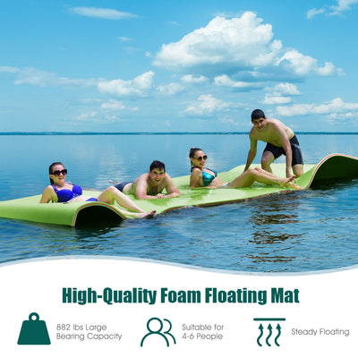 12’ x 6’ 3 Layer Floating Water Pad-Green