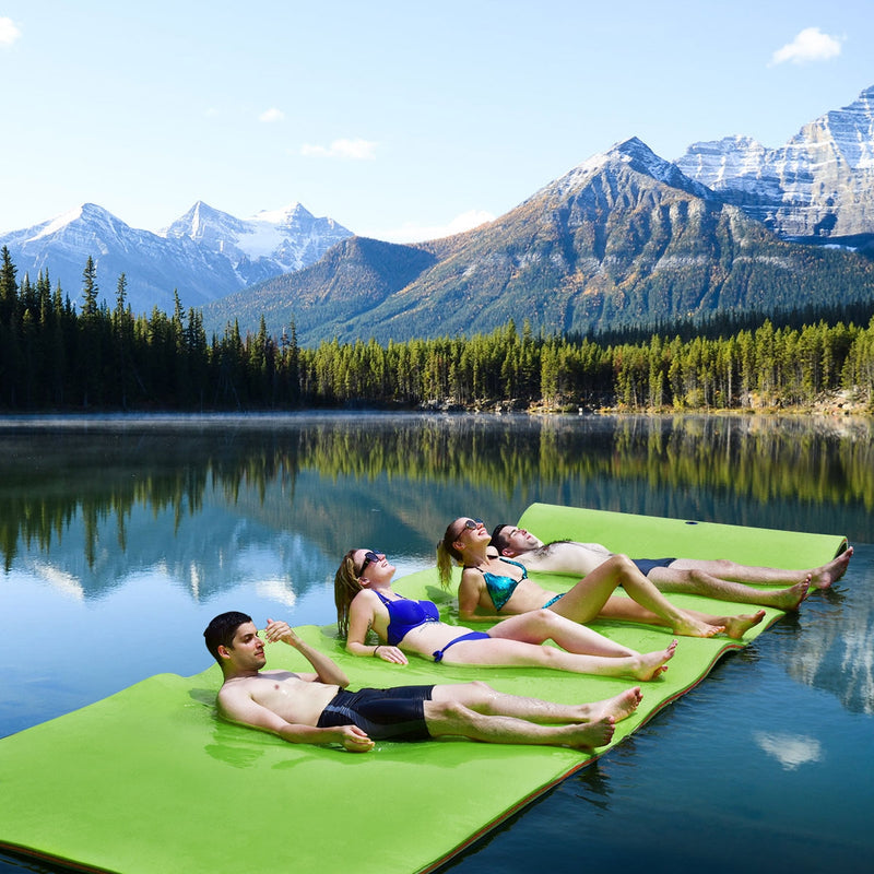 12’ x 6’ 3 Layer Floating Water Pad-Green