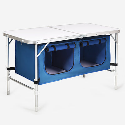 Height Adjustable Folding Camping  Table-Blue