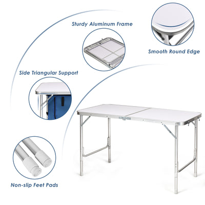 Height Adjustable Folding Camping  Table-Blue