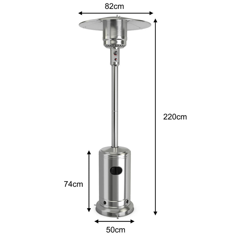 Garden Propane Standing LP Gas Steel Accessories Heater-Silver