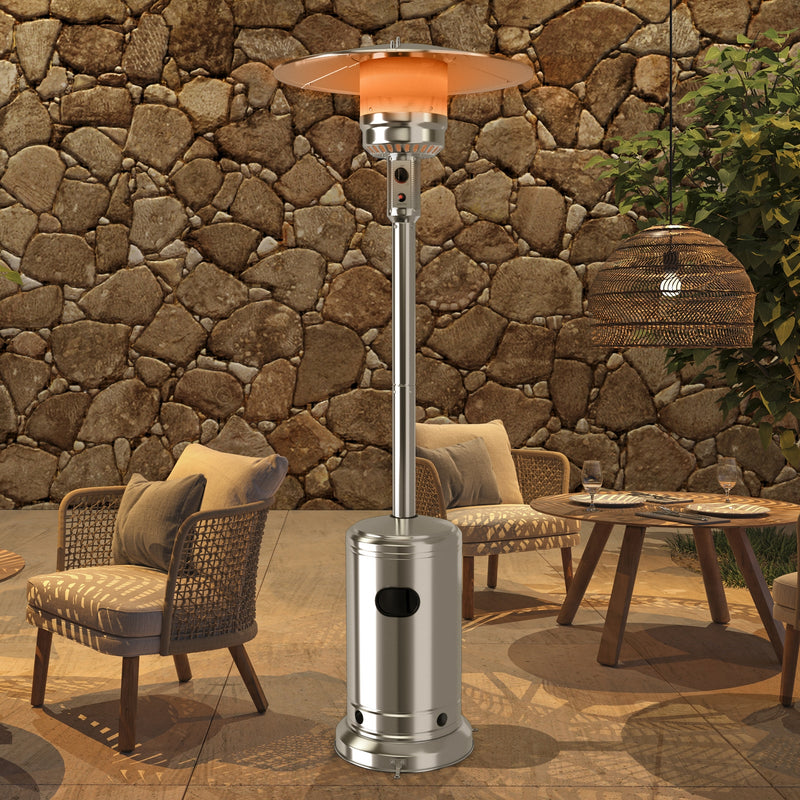 Garden Propane Standing LP Gas Steel Accessories Heater-Silver