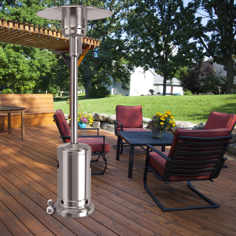 Garden Propane Standing LP Gas Steel Accessories Heater-Silver