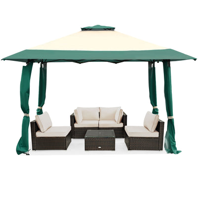 13 Feet x 13 Feet Pop Up Canopy Tent Instant Outdoor Folding Canopy Shelter-Green