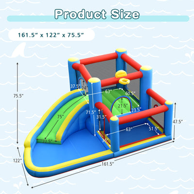 Inflatable Kids Water Slide Bounce Castle with 480W Blower