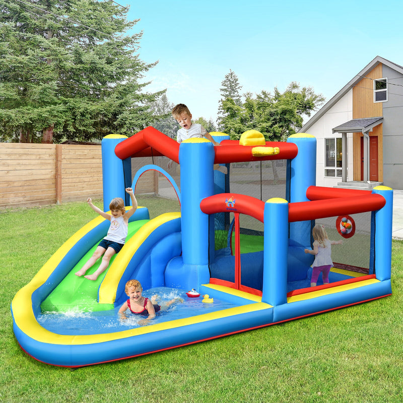 Inflatable Kids Water Slide Bounce Castle with 480W Blower